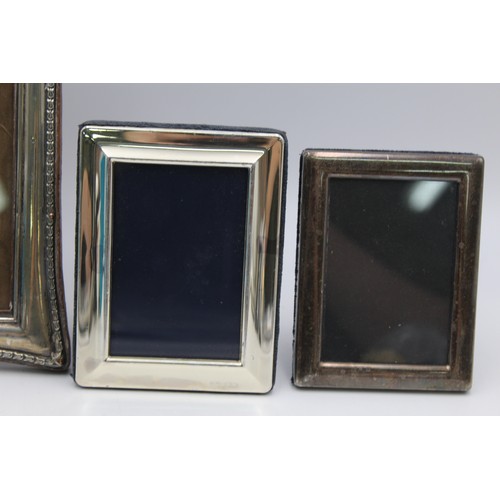 537 - 3 x Assorted Vintage Hallmarked .925 STERLING SILVER Photograph Frames (446g)