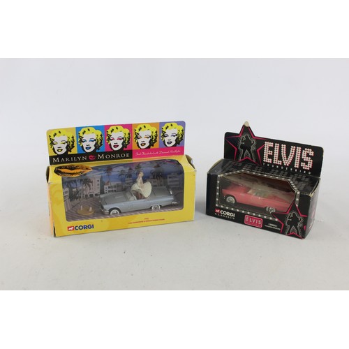 568 - 2 x Vintage Boxed CORGI Pop Culture Diecast Models Inc Elvis Thunderbird Etc