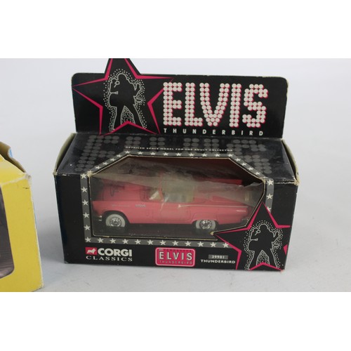 568 - 2 x Vintage Boxed CORGI Pop Culture Diecast Models Inc Elvis Thunderbird Etc