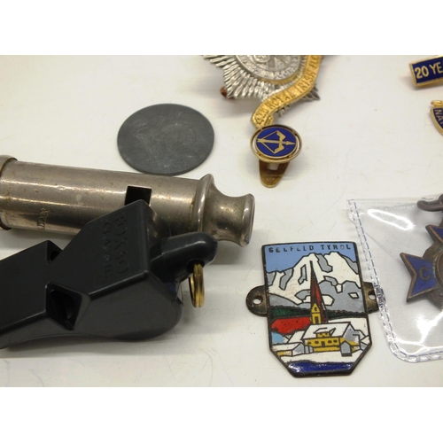 11 - OLD METROPOLITAN POLICE WHISTLE AND OTHER MISCELLANEOUS ITEMS