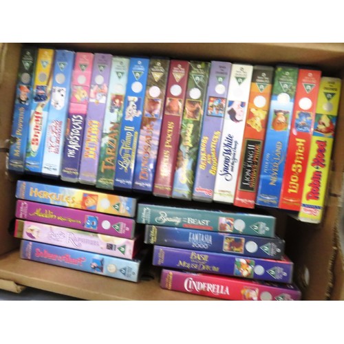 165 - HUGE COLLECTION OF CLASSIC VHS VIDEO TAPES/FILMS DOZENS OF DISNEY CLASSICS, DAVID BOWIE IN LABYRINTH... 