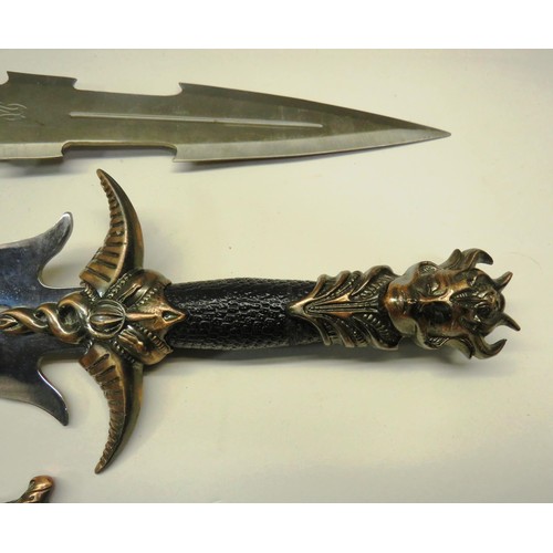 30 - THREE FUTURISTIC FIGHTING KNIVES