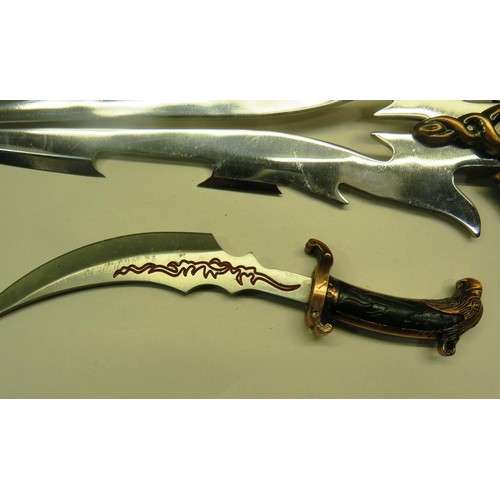 30 - THREE FUTURISTIC FIGHTING KNIVES