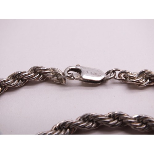 335 - SILVER ROPE NECKLACE AND BRACELET