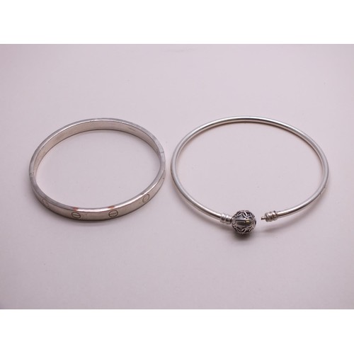 340 - 2 x SILVER BANGLES