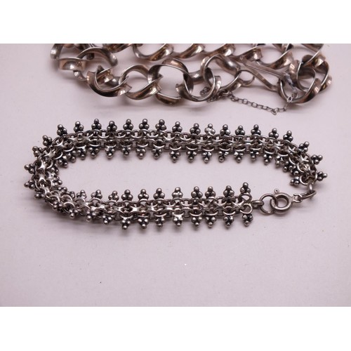 379 - 3 x SILVER BRACELETS