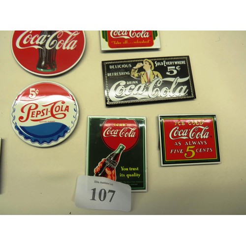 107 - COLLECTION OF COCA-COLA FRIDGE MAGNETS