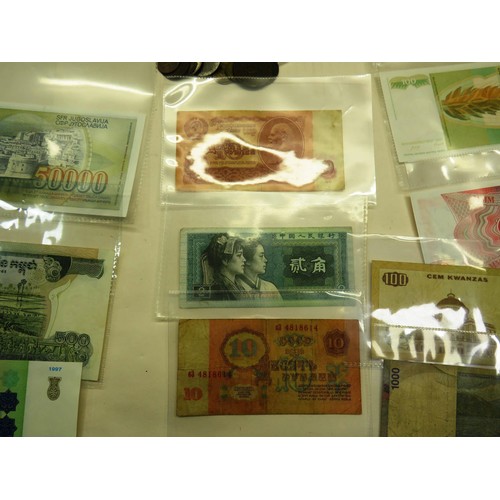 187 - GOOD SELECTION OF BANK NOTES AND COINS