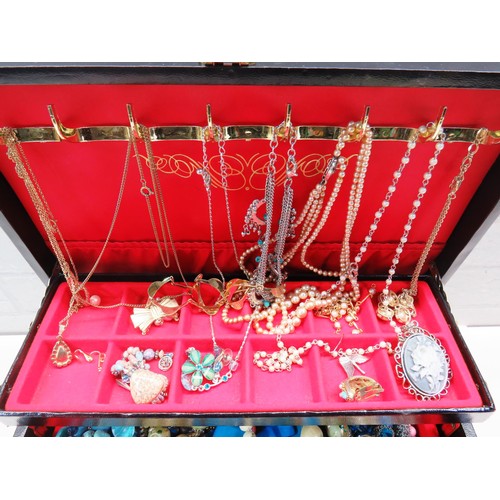 47 - MELE JEWELLERY BOX FULL OF COSTUME JEWELLERY