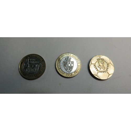 55 - THREE £2 COINS TO INCLUDE 2004 UK 2000TH ANNIVERSARY OF THE STEAM, ANNIVERSARY OF THE GOLDEN GUINEA ... 