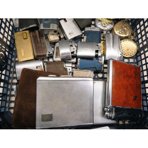 207 - 33 x POCKET LIGHTERS, 7 x POCKET WATCHES AND 4x CIGARETTE CASES