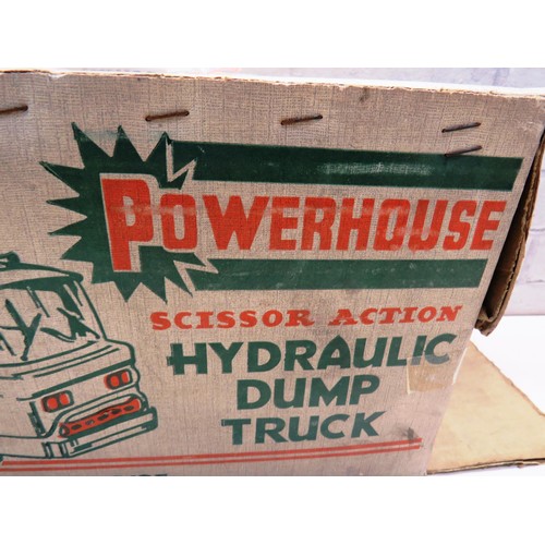 68 - MARK TOYS POWERHOUSE HEAVY DUTY HYDRAULIC SCISSOR ACTION DUMP TRUCK IN ORIGINAL BOX