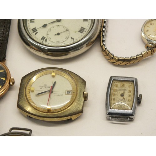 261 - VINTAGE WATCHES INCLUDING TWO MILITARY STYLE WITH BLACK DIALS AND ONE SILVER