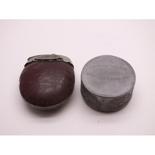 265 - PEWTER BOX AND VESTA CASE