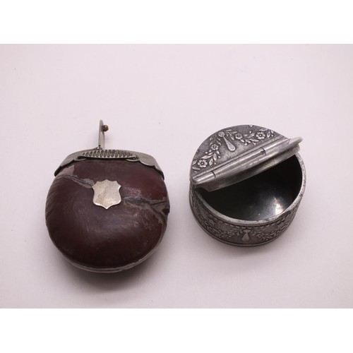 265 - PEWTER BOX AND VESTA CASE