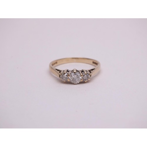 266 - 9CT TRILOGY DIAMOND RING