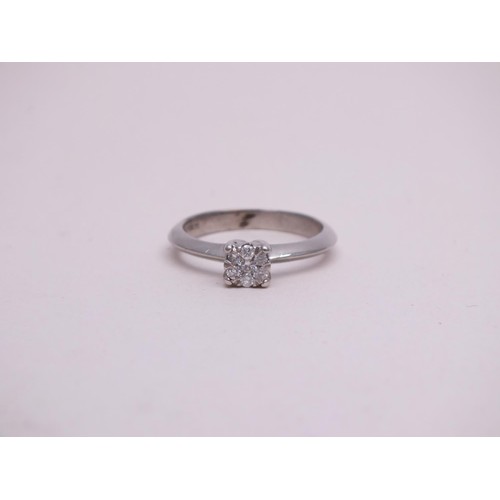 268 - 9CT WHITE GOLD RING 0.17CT DIAMONDS