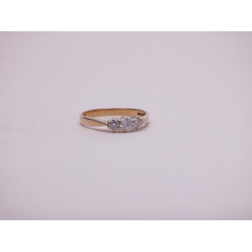 269 - VINTAGE 9CT TRILOGY DIAMOND RING HALF CARAT DIAMONDS