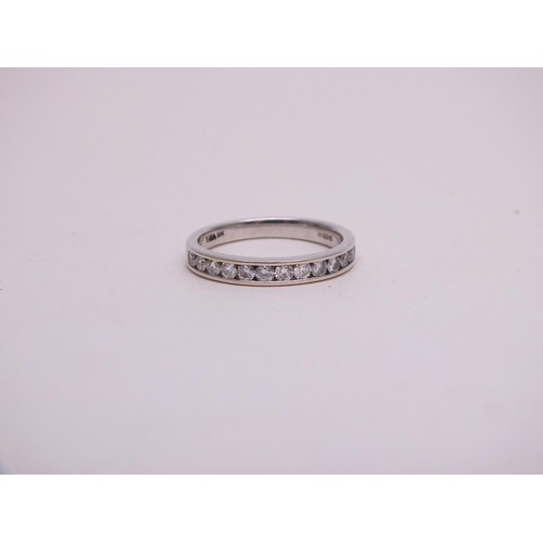 271 - 9ct WHITE GOLD HALF ETERNITY AND DIAMOND RING ONE CARAT OF DIAMONDS