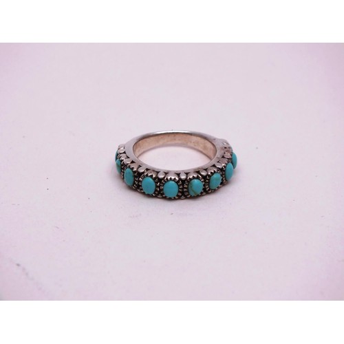 20 - LADIES TURQUOISE RING - BOXED