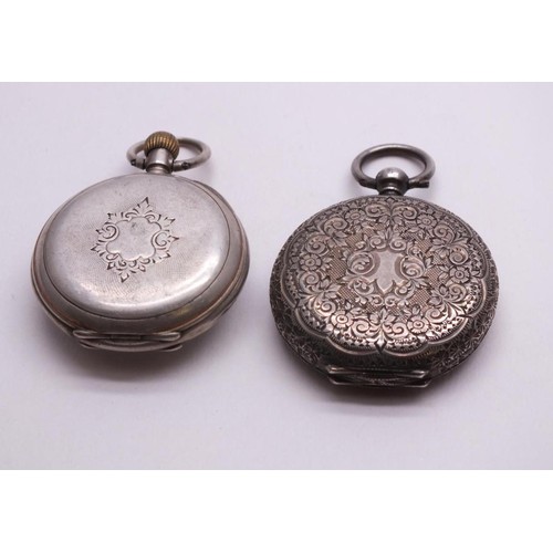 73 - TWO VINTAGE/ANTIQUE LADIES SILVER FOB WATCHES