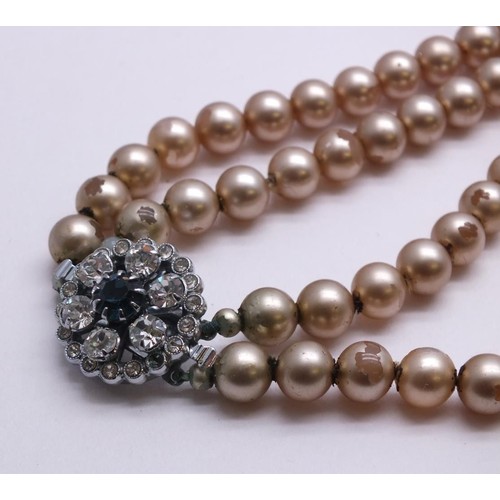 109 - VINTAGE DOUBLE STRAND PEARL NECKLACE - BOXED