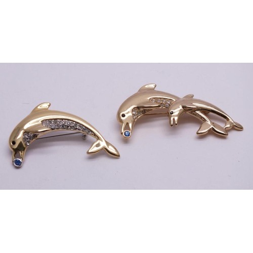 123 - 3 x DOLPHIN BROOCHES