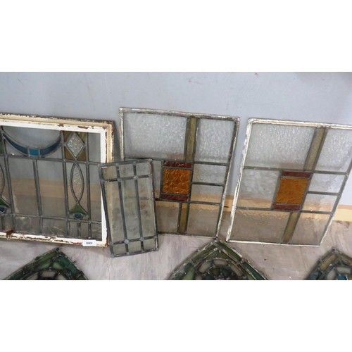 89 - JOB LOT OF ASSORTED GLASS PANES - SOME STAINED