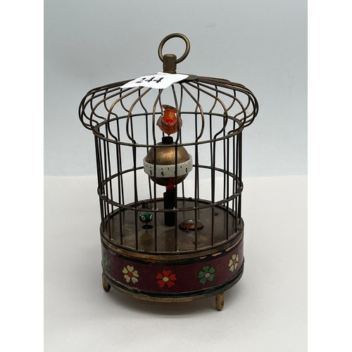 244 - MUSICAL BRASS BIRD CAGE CLOCK