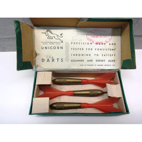 233 - VINTAGE UNICORN DARTS SET IN A BOX