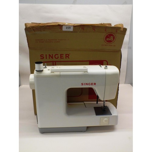 55 - ELECTRIC SINGER SEWING MACHINE IN GOOD WORKING ORDER- BOXED
