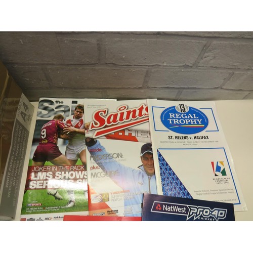 113 - OVER 90 RUGBY LEAGUE PROGRAMMES INCLUDES ENGLAND TEST MATCH, CRICKET, RUGBY UNION ETC