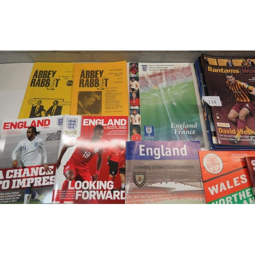 114 - OVER 100 FOOTBALL PROGRAMMES & FANZINES INCLUDES EVERTON, SPURS & ENGLAND 1970 to 2013