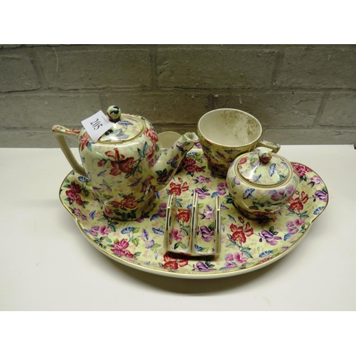 205 - WADE CHINTZ SWEET PEA BREAKFAST FOR ONE SET