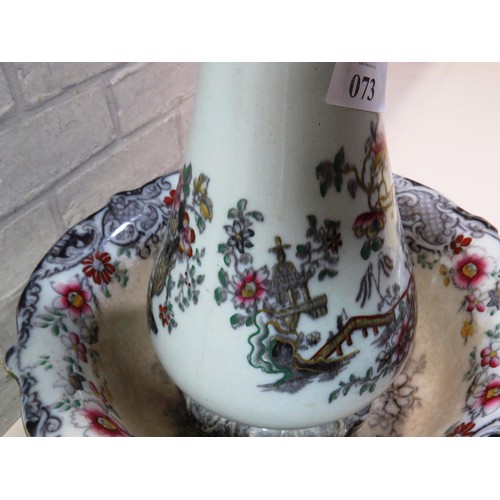 73 - VINTAGE LARGE ORIENTAL WASH BOWL & JUG