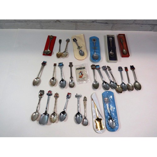 75 - COLLECTION OF SOUVENIR SPOONS INCLUDES MAPPIN & WEBB 950 HALLMARKED SPOON