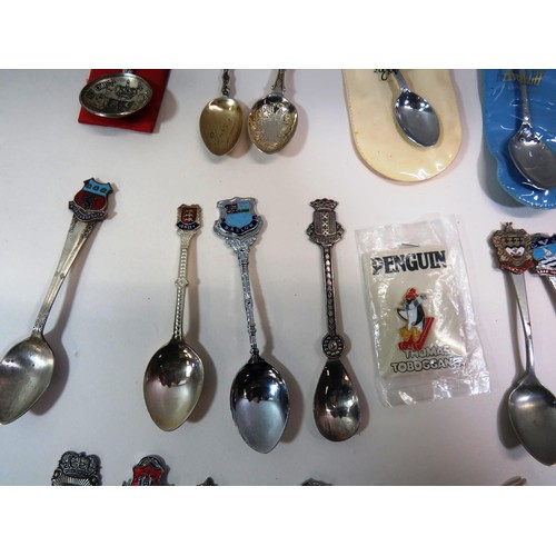 75 - COLLECTION OF SOUVENIR SPOONS INCLUDES MAPPIN & WEBB 950 HALLMARKED SPOON