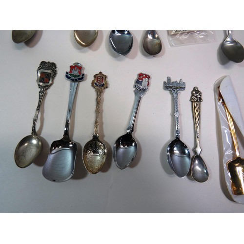 75 - COLLECTION OF SOUVENIR SPOONS INCLUDES MAPPIN & WEBB 950 HALLMARKED SPOON