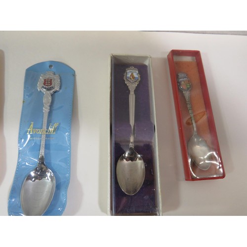 75 - COLLECTION OF SOUVENIR SPOONS INCLUDES MAPPIN & WEBB 950 HALLMARKED SPOON