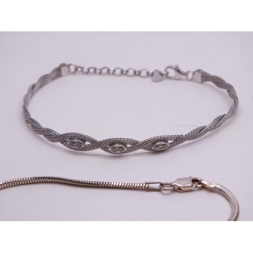 167 - SIX SILVER BRACELETS