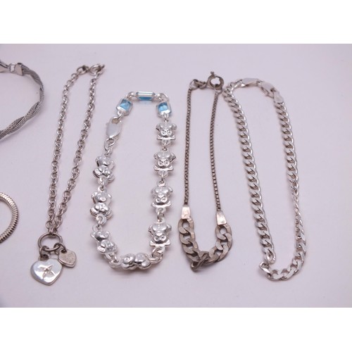 167 - SIX SILVER BRACELETS