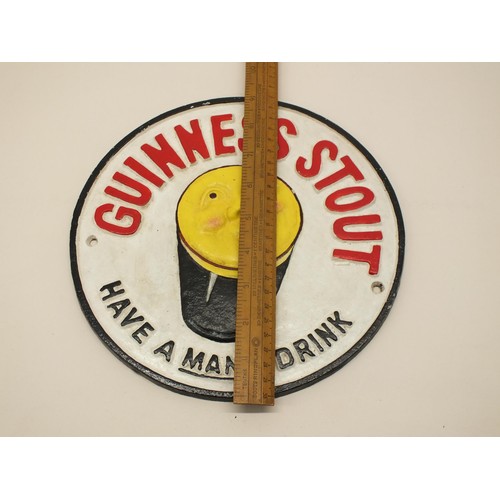 10 - CAST IRON GUINNESS STOUT SIGN