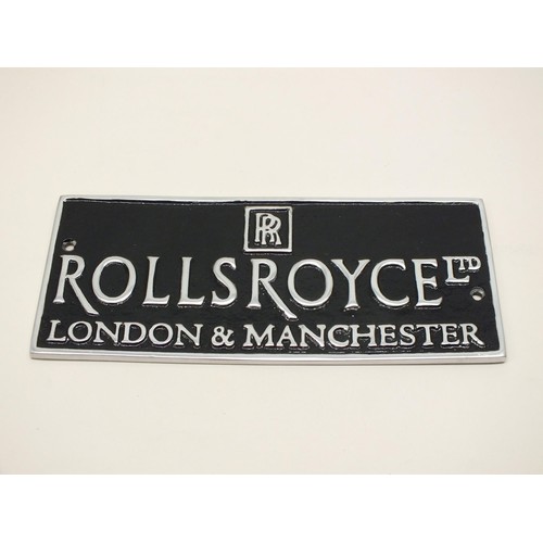 11 - CHROME BLACK ROLLS ROYCE SIGN - LONDON & MANCHESTER