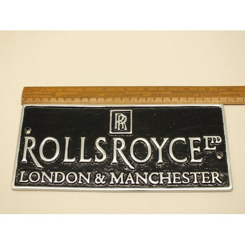 11 - CHROME BLACK ROLLS ROYCE SIGN - LONDON & MANCHESTER