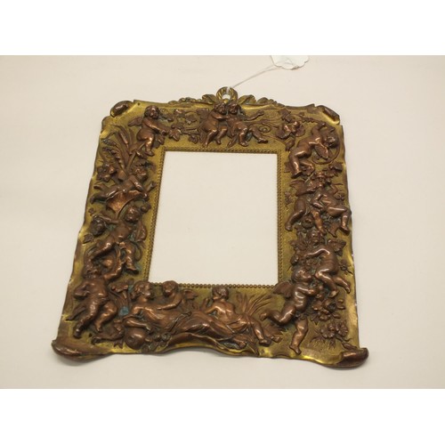 155 - BRASS CHERUB PICTURE FRAME