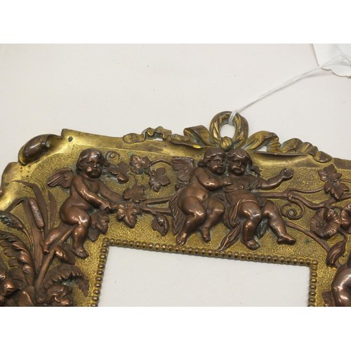 155 - BRASS CHERUB PICTURE FRAME