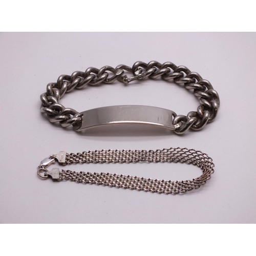 53 - TWO SILVER BRACELETS