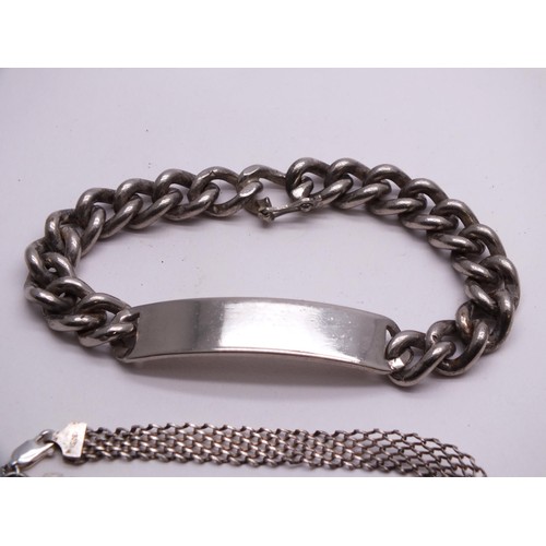 53 - TWO SILVER BRACELETS