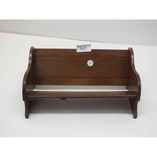 65 - WOODEN BENCH EXTENDING BOOK SHELF