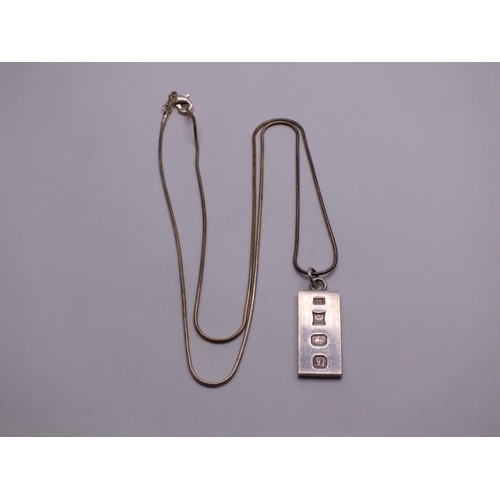 72 - SILVER INGOT PENDANT NECKLACE